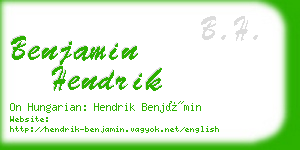 benjamin hendrik business card